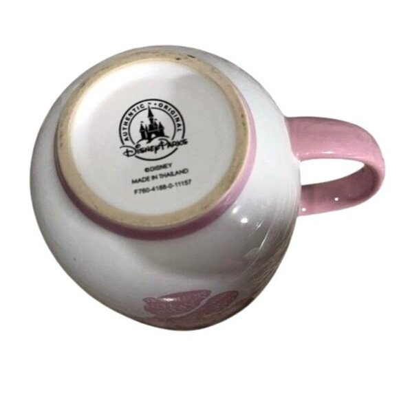 Disney Parks Pink & White Mug Minnie Mouse Pink Silouette Kin Words - Picture 3 of 4